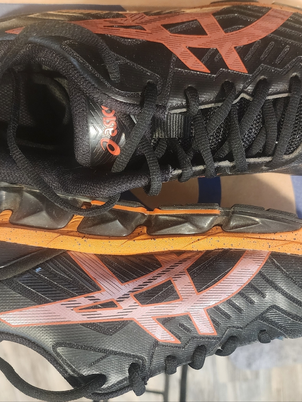 Asics Gel Quantum 180 Black and Orange Athletic Shoes - Picture 6 of 6
